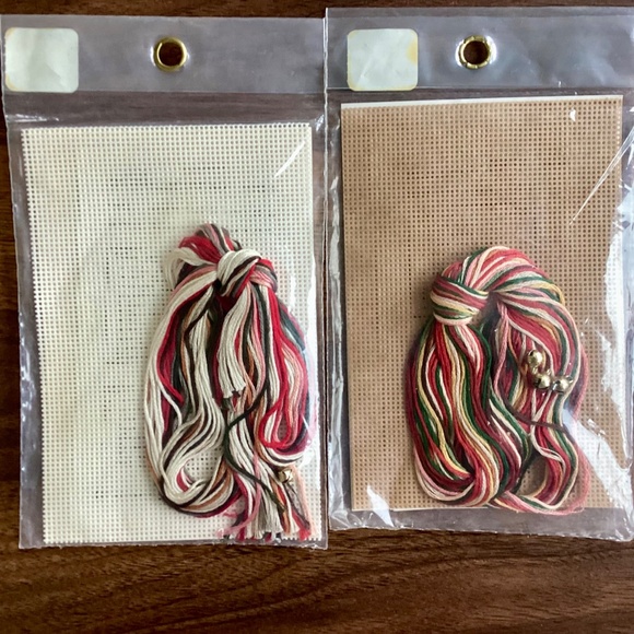 VTG 2 Ps Willmaur Crafts Heirloom Santas Kits Cross Stitch Christmas Ornaments - Picture 8 of 11